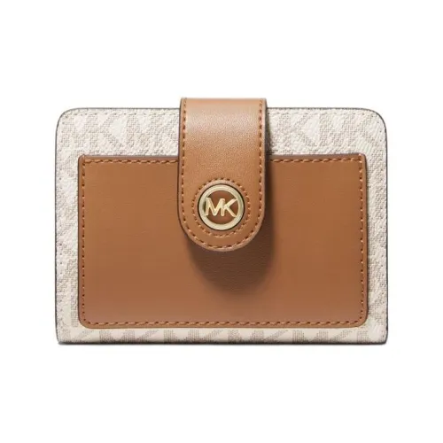 MICHAEL KORS Coated Canvas Wallet Small Size Women's Vanilla White