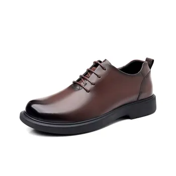 MODENGPAN Dress Shoes Men Low Top Black Brown