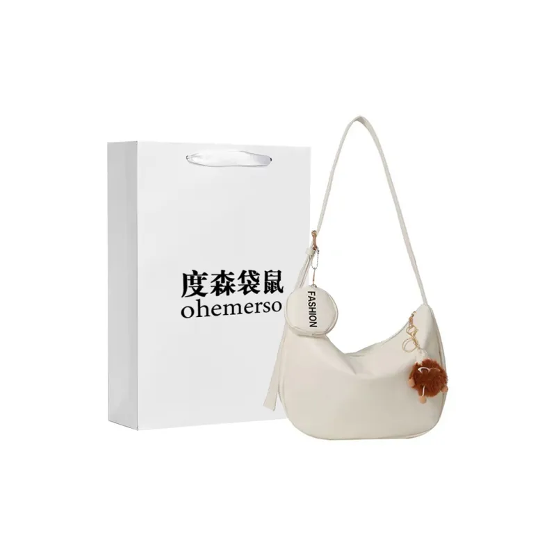 Dusen Kangaroo PU Shoulder Bag Women's Black/Brown/Ecru/Khaki-14