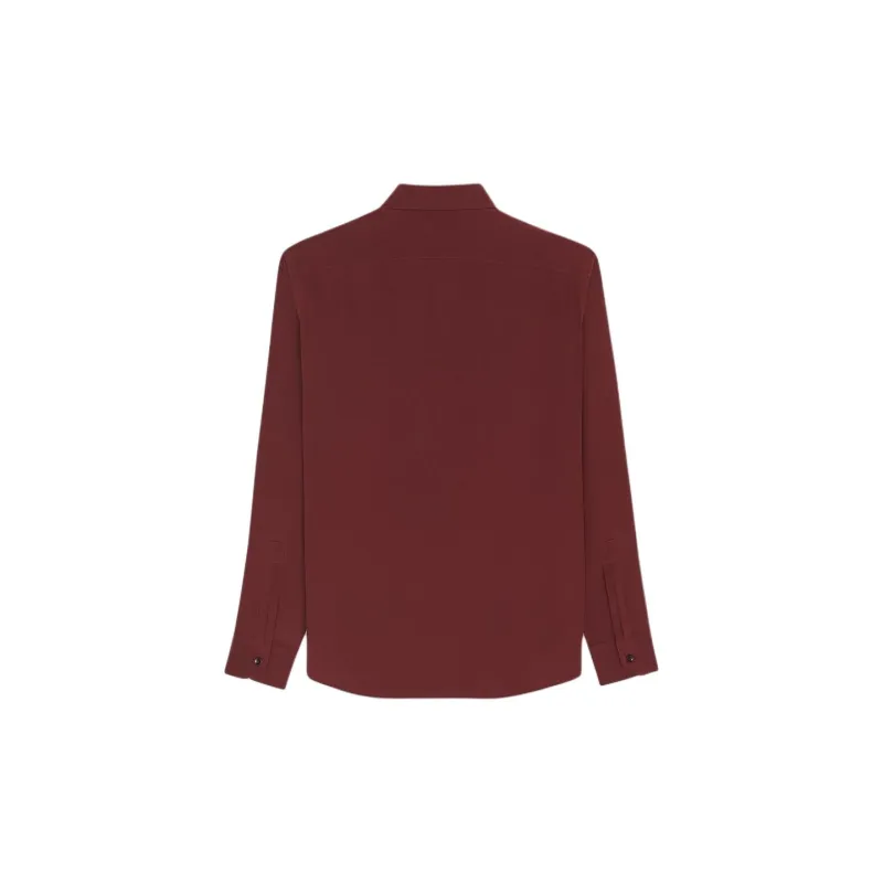 SAINT LAURENT Yves Collar Classic Shirt In Crepe De Chine Shirt Men's Red-1