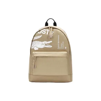 LACOSTE Polyester Backpack Large Size Unisex Cassava