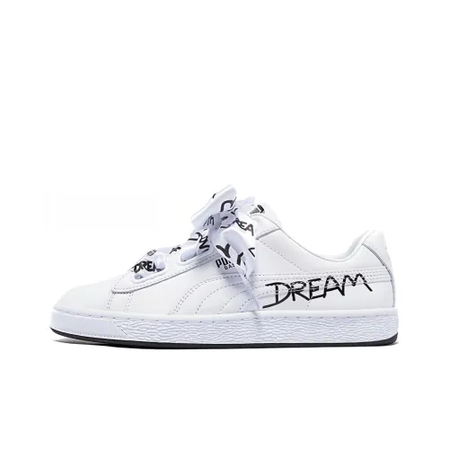 PUMA Basket Series Skateboard Shoes Women's Low-Top White