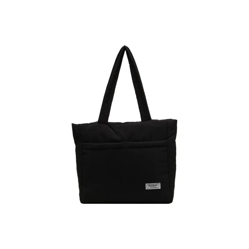 MUYKUY Canvas Canvas Bag One Shoulder Handbag Regular Unisex Ecru/Black-3