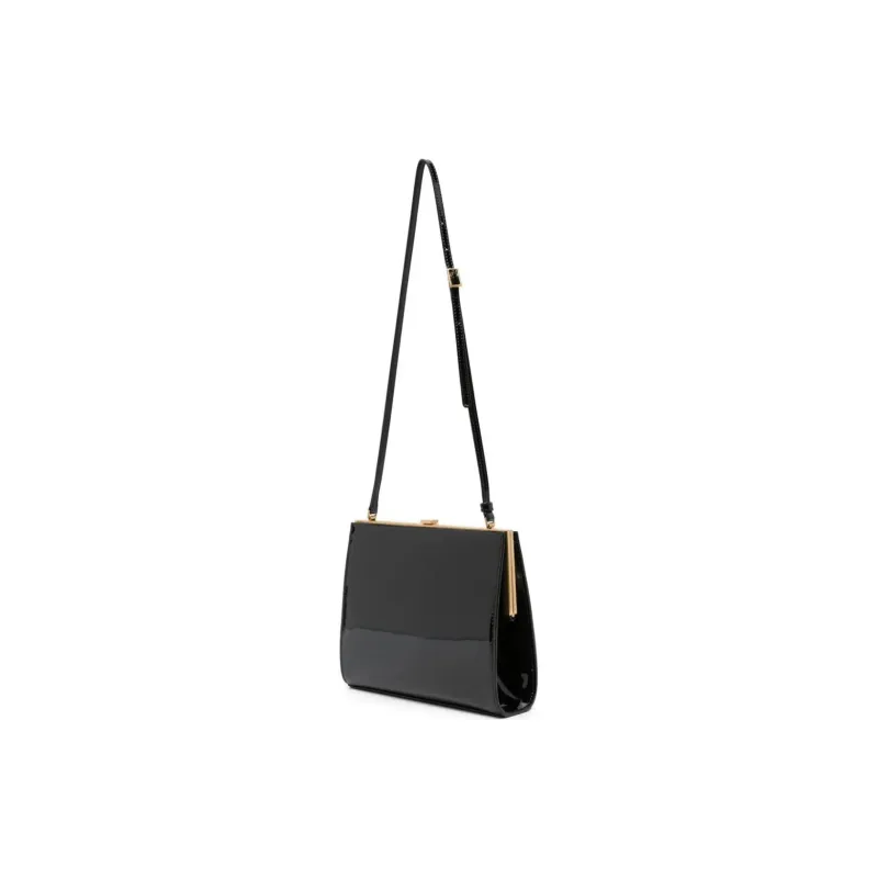 SAINT LAURENT LE ANNE-MARIE Calfskin Bonded Patent Leather Portable Crossbody Bag Shoulder Bag Women's Black-2