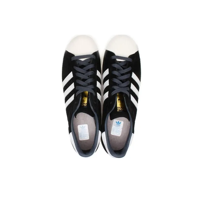 Adidas Superstar 80s Dlx Suede Black White Gold Metallic-2