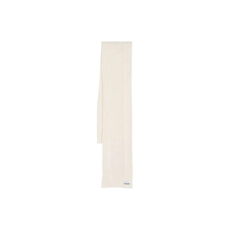 GANNI Knit Scarves Women's Beige-0
