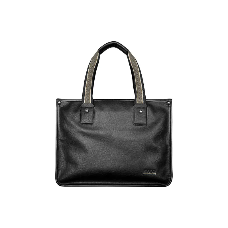COW Leather Handbag Tubas Men's Black-0