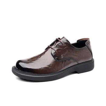 MODENGPAN Dress Shoes Men Low Top Brown, Black