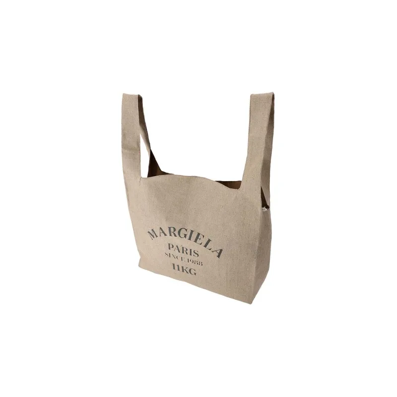 Maison Margiela Linen Handbag Unisex Beige-1