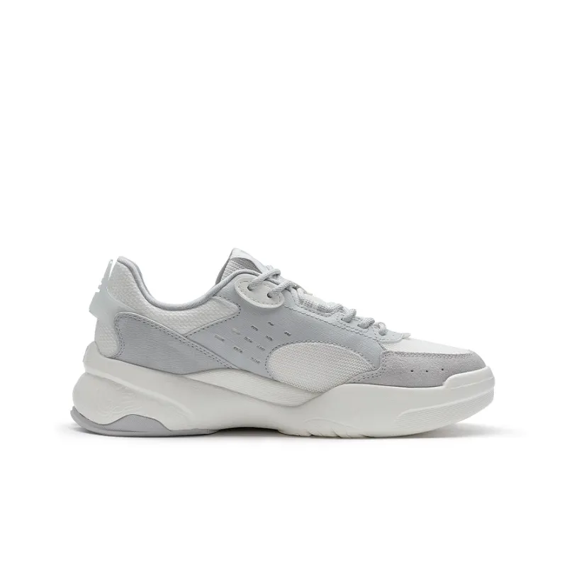 XTEP Skateboard Shoes Women's Low Top Lunar Stone Gray/Sail White-1