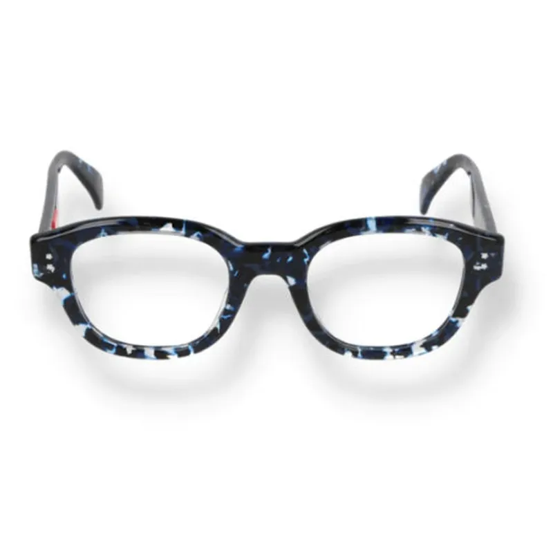 KENZO Acetate Irregular Shape Eyeglass Frames Men's Blue-1