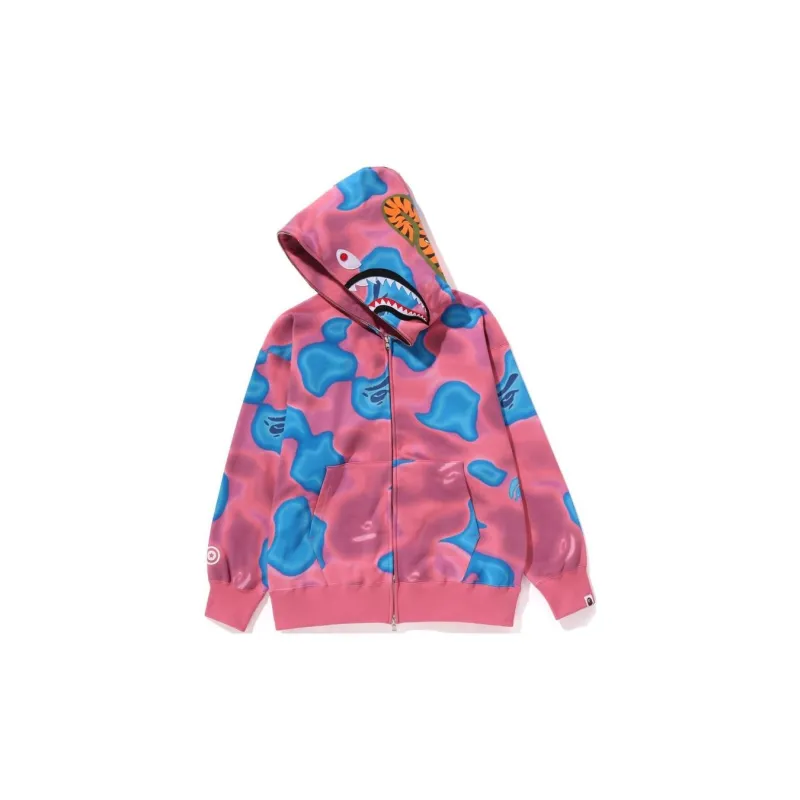 Bape Liquid Camo Shark Relaxed Fit Full Zip Hoodie-8