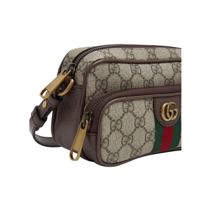 GUCCI Ophidia Canvas With Leather Trim Crossbody Bag, Shoulder Bag Men's-6