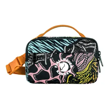 Fjallraven Kanken Recycled Polyester Blended Cotton Fanny Pack Unisex Black & Orange