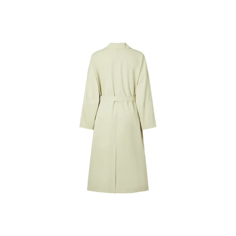 JZ Juzui Trench Coat Women's Yellow Green-1