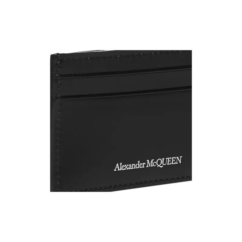 Alexander McQueen Cow Leather Card Holder Card Holder Men's Black-3