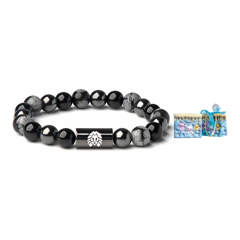 Rastaclat Black Agate Little Lion National Style Bracelet Chain Unisex-2
