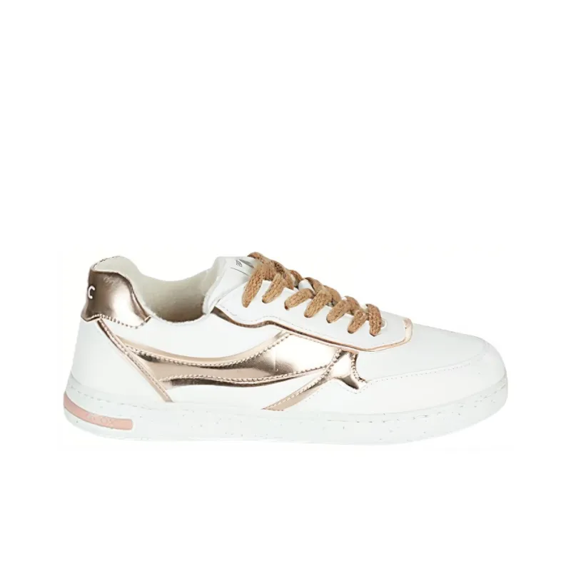 GEOX Wear resistant And Lightweight Low Top Skateboard Shoes Women's White Gold-1