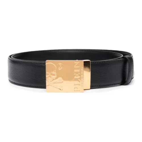 PHILIPP PLEIN Skull-logo Engraved Buckle Belt