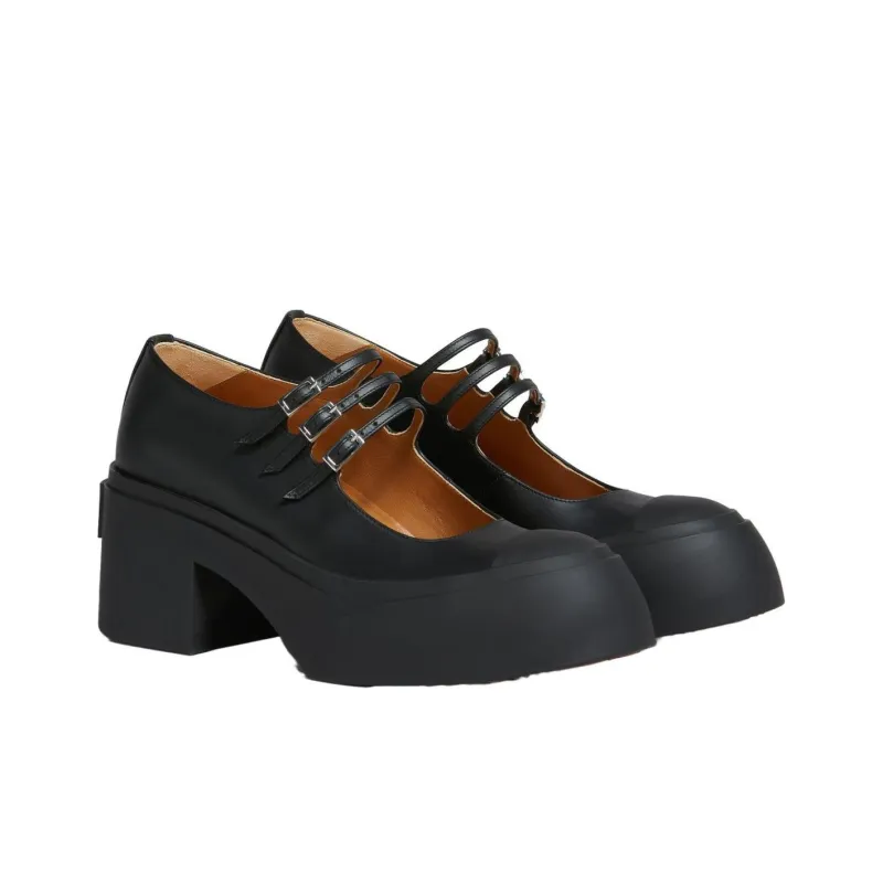 MARNI Buckle Strap Round Toe Pumps-2