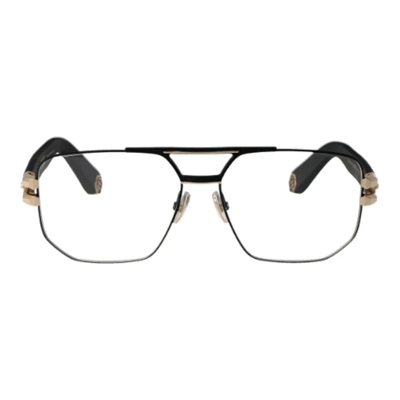 PHILIPP PLEIN Metal Irregular Shape Eyeglass Frames Men's Black-1