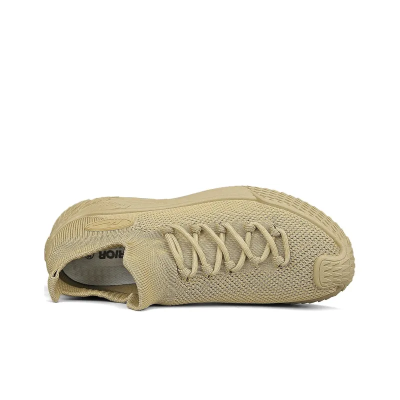 Warrior Cushioning Breathable Low Top Running Shoes Men's Khaki-2