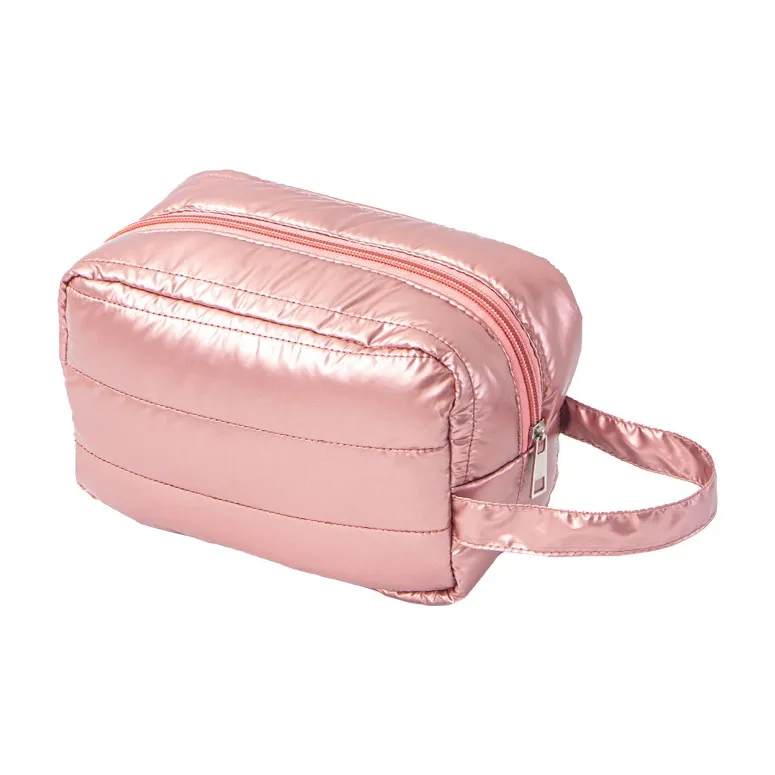 ALOENEY Polyester Makeup Bag Women's Bright Pink \ Bright Silver-4