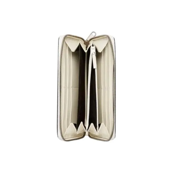 GUCCI Leather With Nylon Wallet Unisex White-3