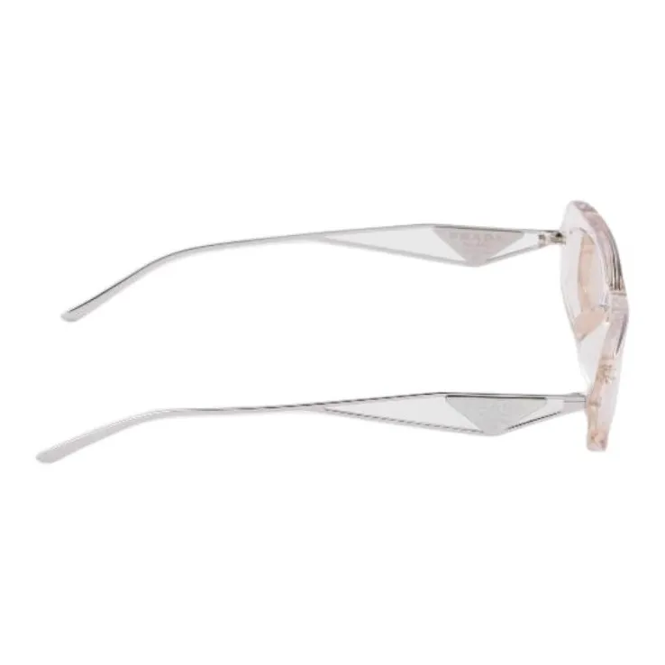 PRADA Acetate Metal Crystal Irregular Shape Sunglasses Women's Transparent-1