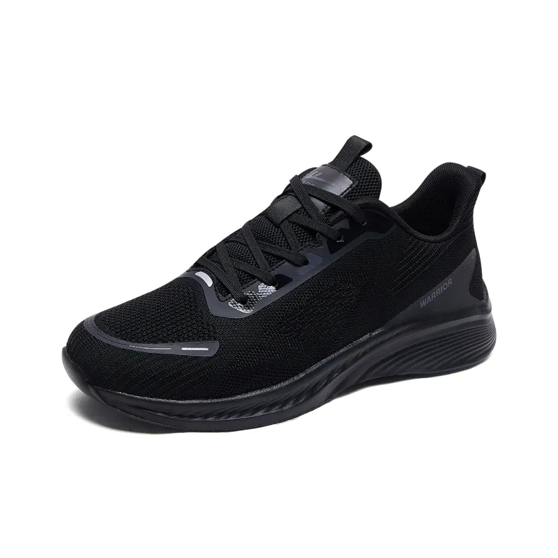 Warrior Breathable Lightweight Low Top Running Shoes Men's Black-2