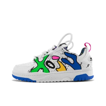 XOJV x BIGWASP Letter Puffy Shoes Anti Slip Wear Resistant Low Top Skateboard Shoes Unisex White Blue