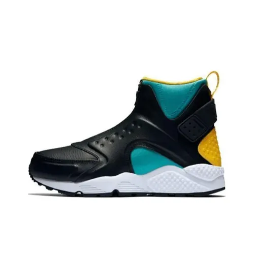 Nike Air Huarache Run Mid Black Clear Jade Gold Women's