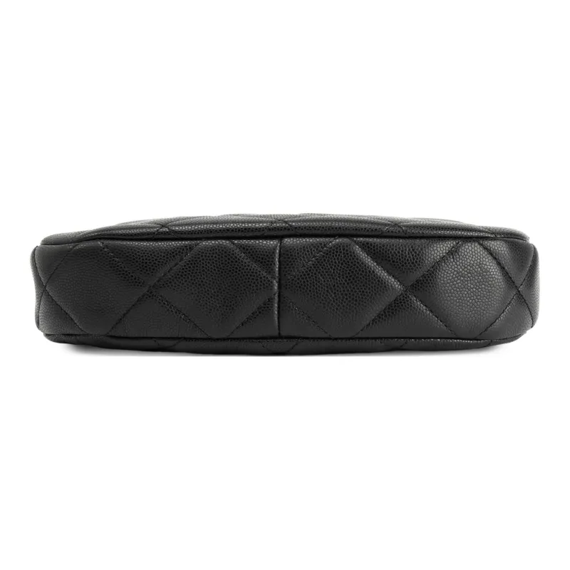 CHANEL Cow Leather One Shoulder Handbag Women's Black-3
