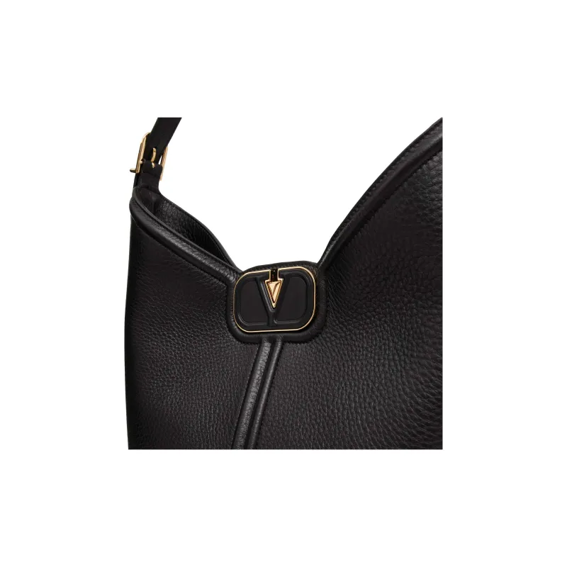 Valentino Grain Calfskin HOBO Bag, Shoulder Handbag Women's Black-6