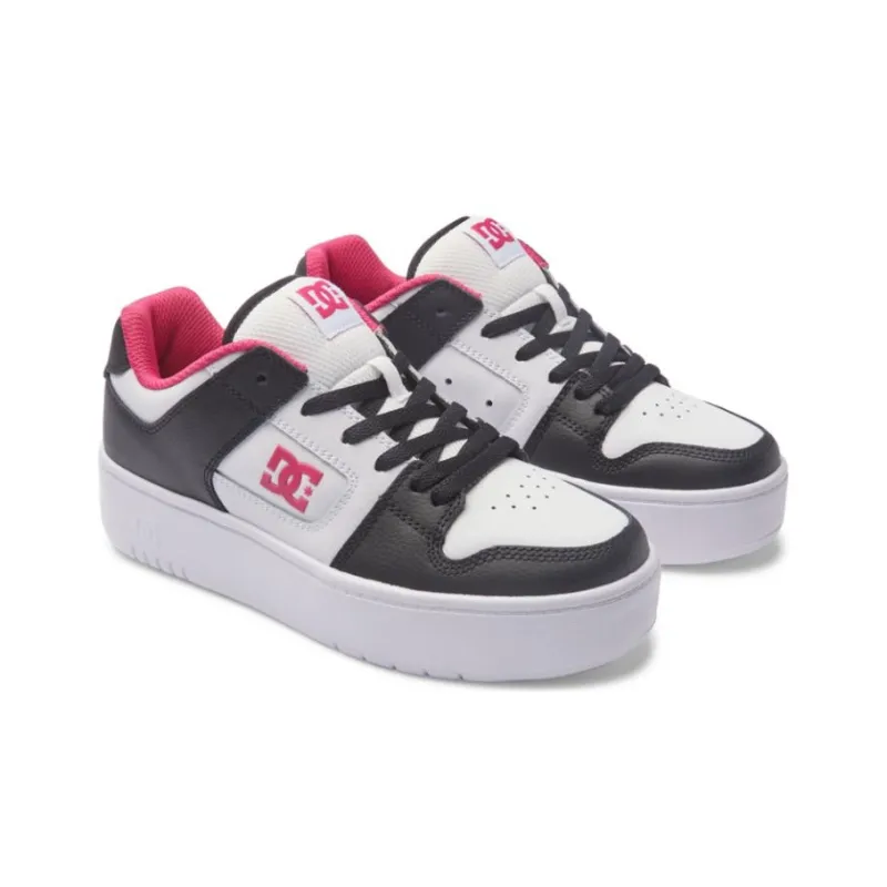 DC Shoes Cushioned Slip Resistant Low Top Casual Shoes Women's Black White Pink-2