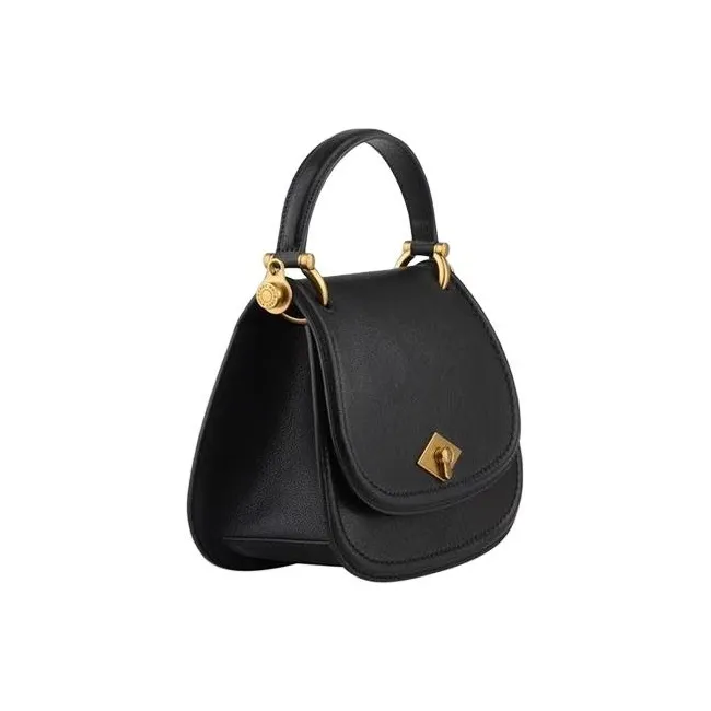 POURCHET Cow Leather Saddle Bag, One Shoulder Handbag Women's Red/Black-3