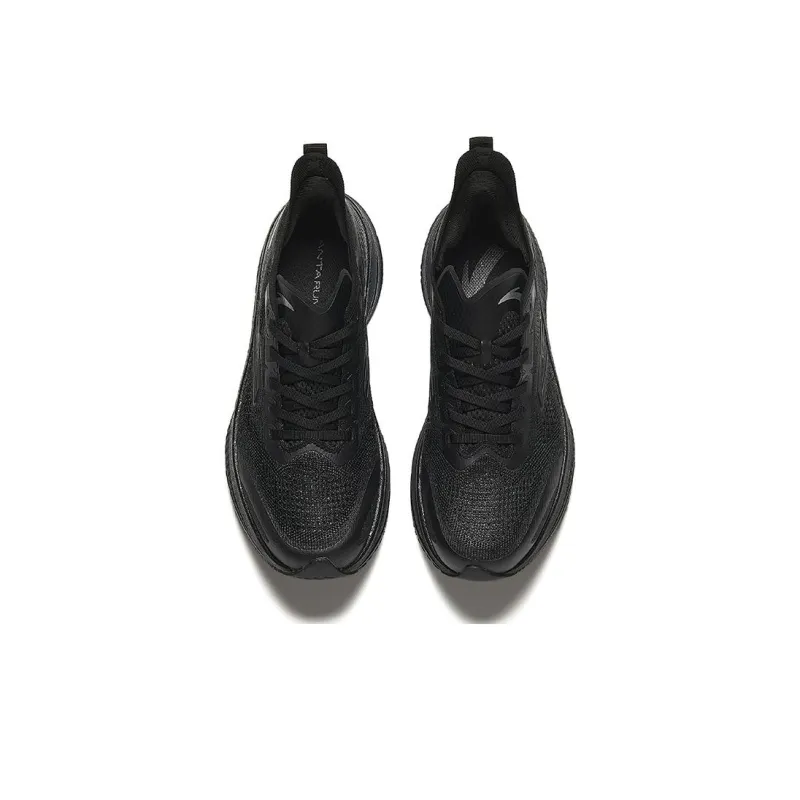 Anta Cushioned Slip Resistant Abrasion Resistant Low Top Full Length Carbon Plate Marathon Running Shoes Men's Black-2