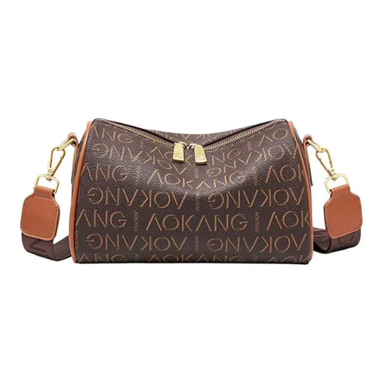 AOKANG PVC And Synthetic Leather Boston Bag Crossbody Bag Shoulder Bag Pillow Bag Mom Bag Regular Women's Cocoa Coffee-1