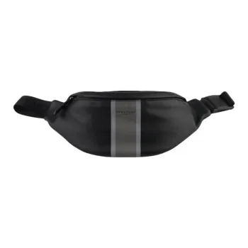 POURCHET Top Grain Cow Leather Fanny Pack Medium Size Men's Black