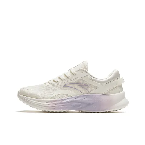 Anta Lightweight And Comfortable Cushioning, Wear Resistant Low Top Running Shoes Women's Beige Purple