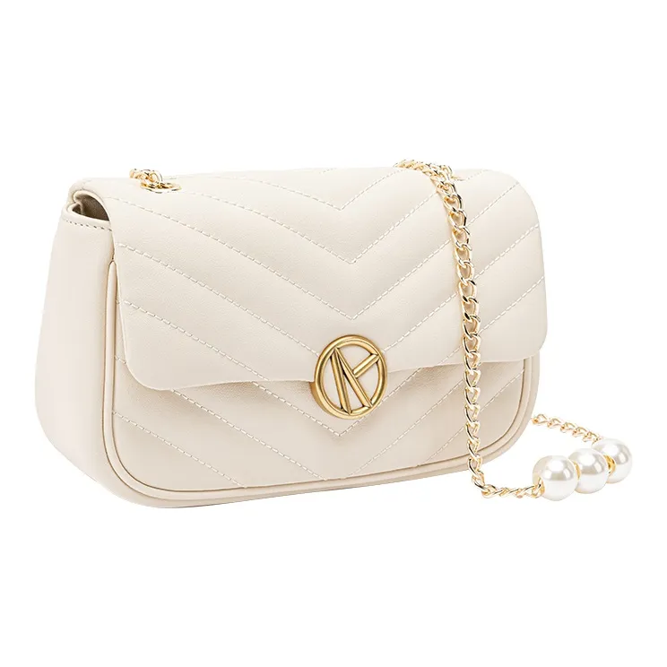 VANESSA HOGAN Cow Leather Crossbody Bags Shoulder Bags Regular Women's Ecru/Black-1