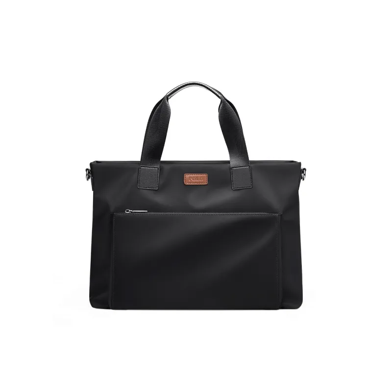 POLO Fabric Portable Briefcase Large Size Men's Black/Gray-6