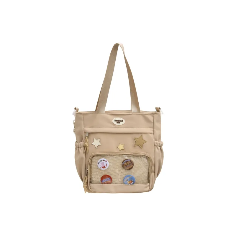 Deli Bear Cotton Ita Bag Backpack Regular Women's Black/Pink/White/Blue/Khaki-0