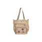 Shoulder Bag Khaki with Charm with Badge