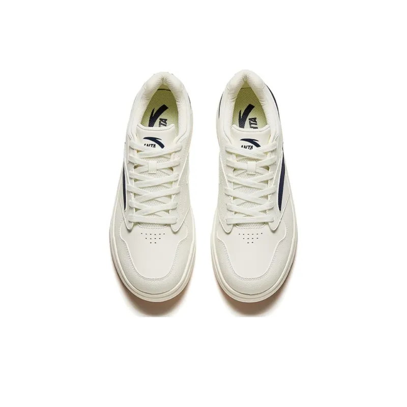 Anta Cushioning Wear Resistant Low Top Skateboard Shoes Men's White Blue-2