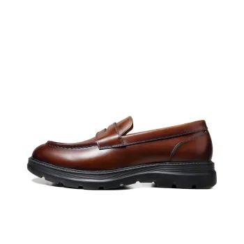 Zuti British Business Penny Loafers Casual Shoes Men's Brown