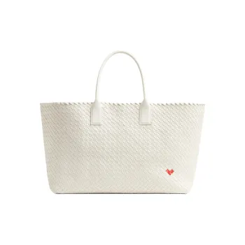 Bottega Veneta CABAT Totes Sheepskin Tote Bag Shopping Bag Handbag Large Size Women's White & Glossy Red