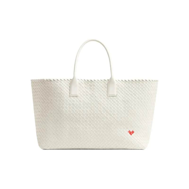 Bottega Veneta CABAT Totes Sheepskin Tote Bag Shopping Bag Handbag Large Size Women's White & Glossy Red-0