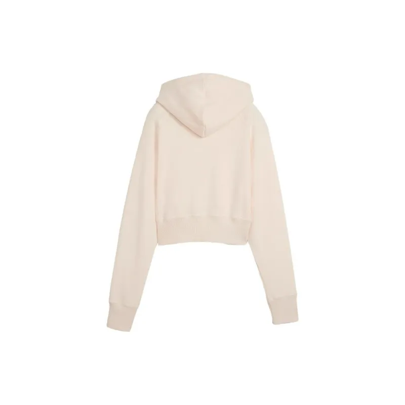 PUMA CLASSICS+ RELAXED CROPPED HOODIE Sweatshirt Women's Peach Blossom-1