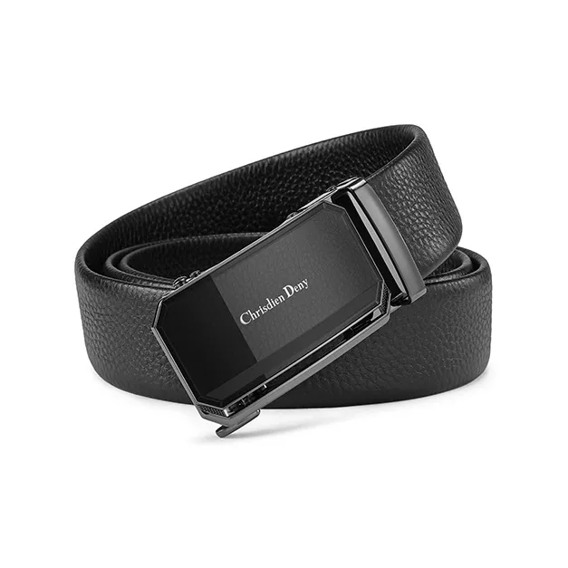Chrisdien Deny High End Automatic Buckle Pants Business Belt Men's Black 3.65cm-3